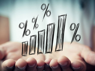 Interest rate financial and mortgage rates concept.