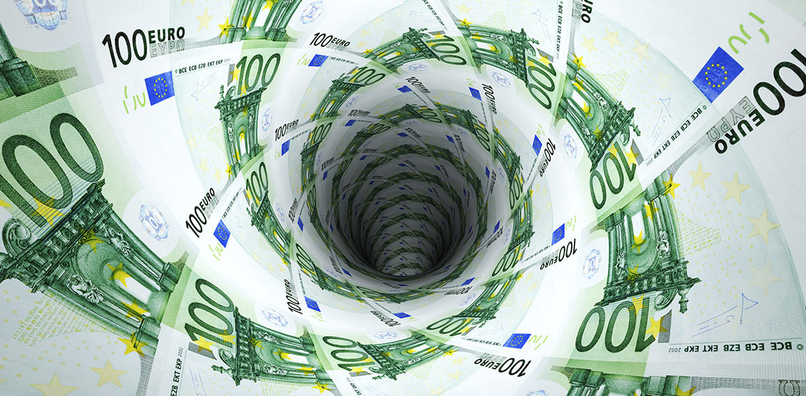 Tunnel aus Hundert-Euro-Scheinen