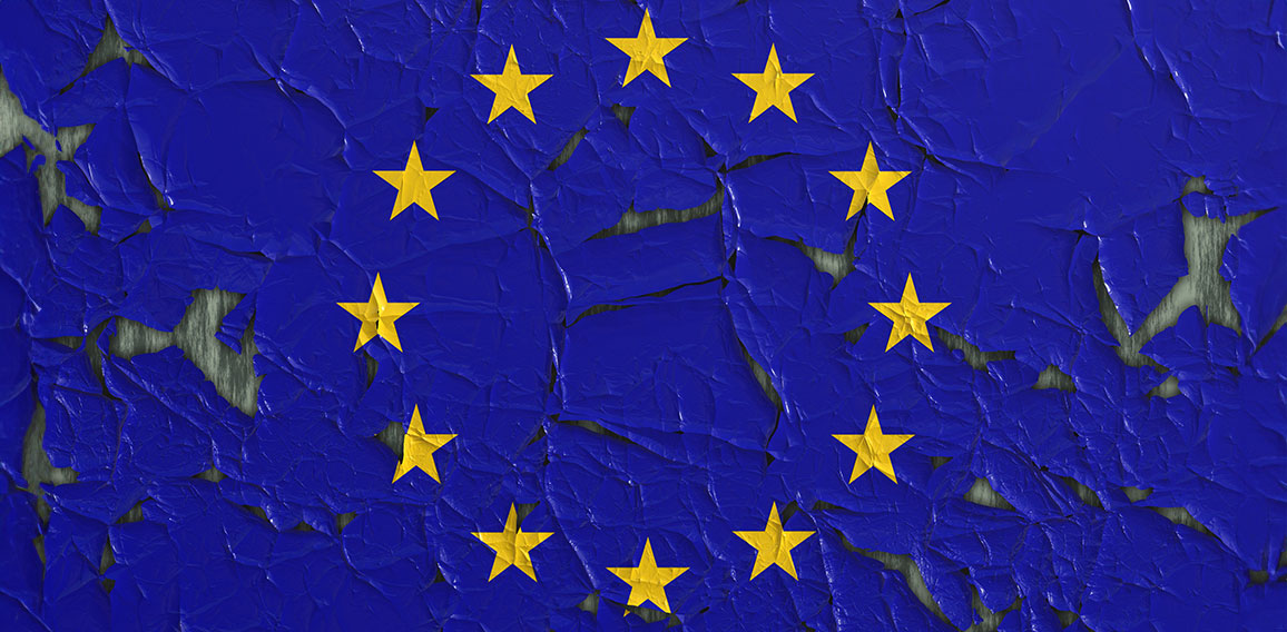 Europäische Flagge blättert ab