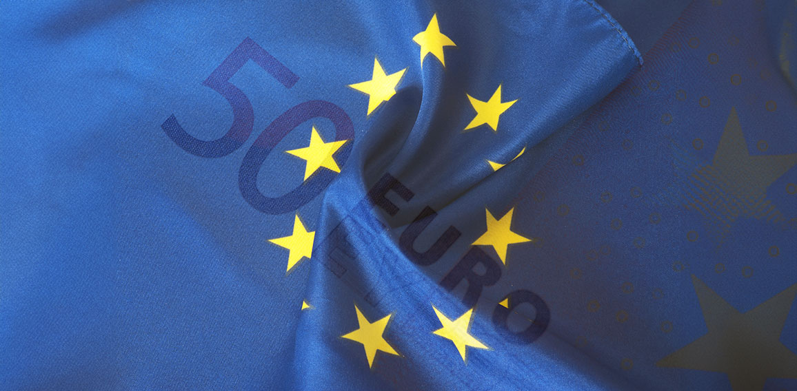 Europa-Flagge auf Geldscheinen