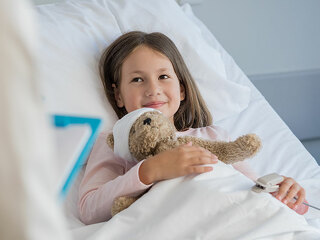 Cute girl at hospital