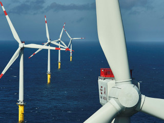 Offshore-Windpark Borkum West in der Nordsee