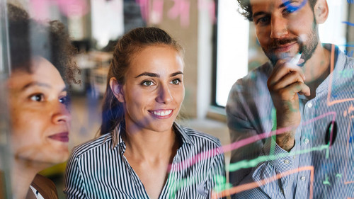 Programmer working in a software developing company