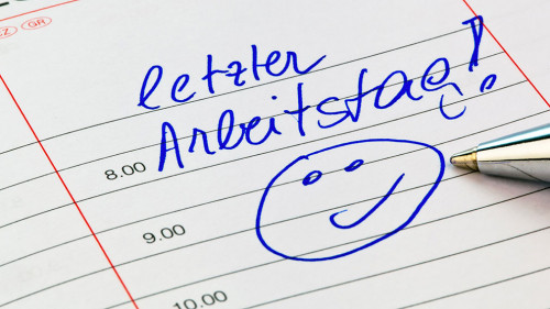 Letzter Arbeitstag. Pension und Rente