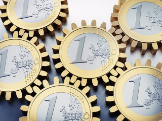 Euromünzen als Zahnräder 2