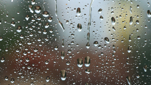Rain drops on window , rainy day