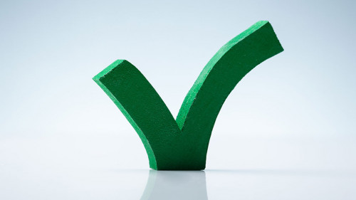 3d Green Wooden Tick Mark