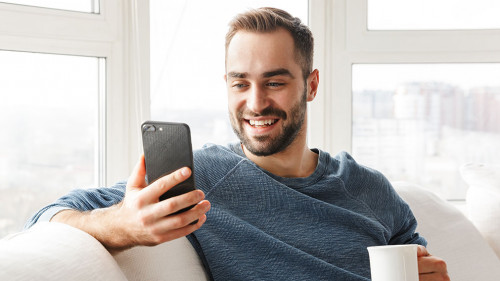 Attractive young man relaxing