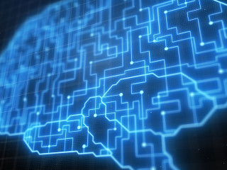 Abstract circuit brain background