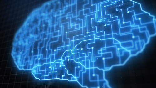 Abstract circuit brain background