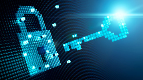 Cube Forming Digital Lock Icon