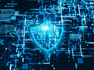 Hi-Tech digital technology cyber security display holographic in