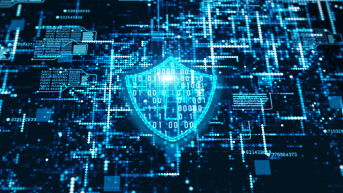 Hi-Tech digital technology cyber security display holographic in