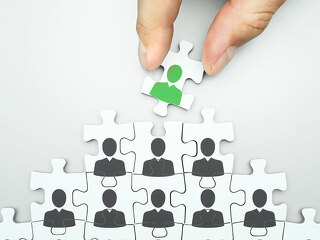 Selecting leader of business organization. Human resource manage