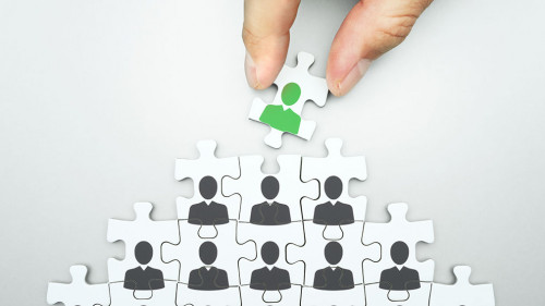 Selecting leader of business organization. Human resource manage