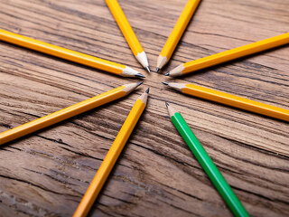 Gruener-Stift-zwischen-Gelben-227405741-FO-Andrey-Popov