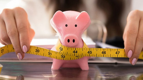 Frau-Sparschwein-Maßband-218365329-AS-Andrey-Popov