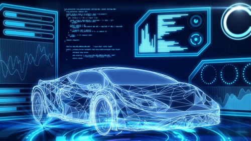 Creative blue car interface wallpaper