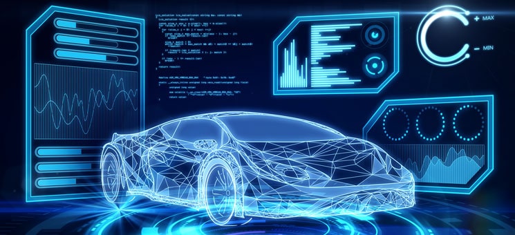 Creative blue car interface wallpaper