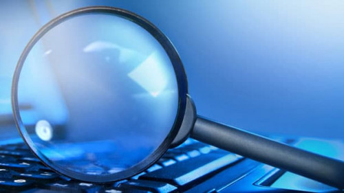 magnifying lens on the laptop keyboard