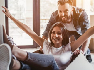 Couple moving in new house