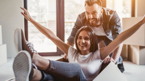 Couple moving in new house