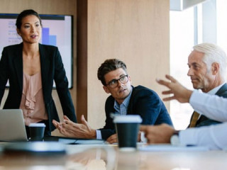 Diverse business group having a meeting in boardroom
