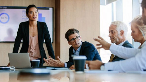 Diverse business group having a meeting in boardroom