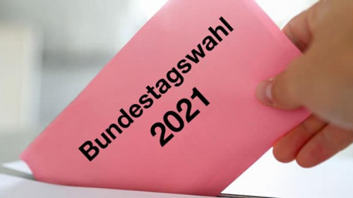 Stimmzettel zur Bundestagswahl 2021 in Deutschland