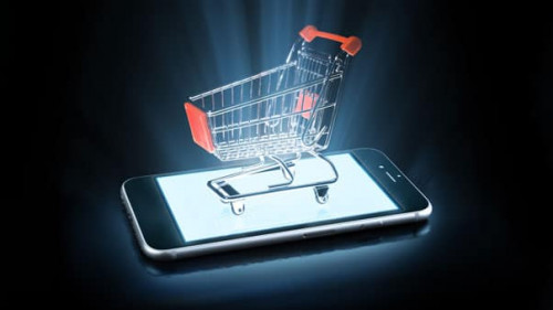 shopping on line with smartphone