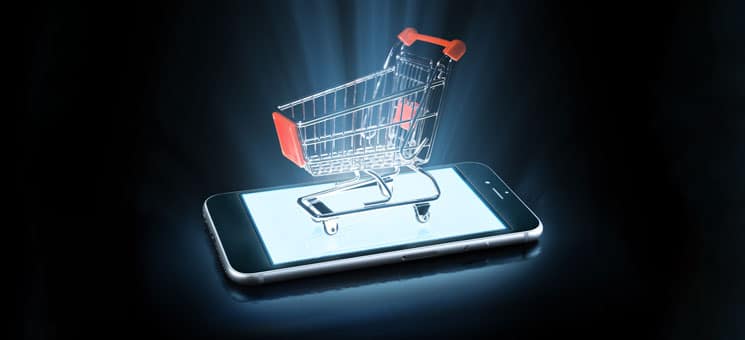 shopping on line with smartphone