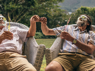 Senior friends enjoying spa treatment