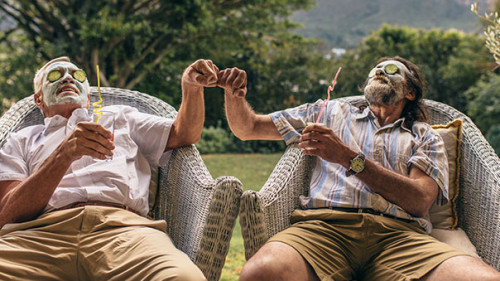 Senior friends enjoying spa treatment