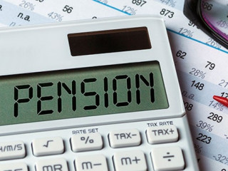 pension concept shown on calculator