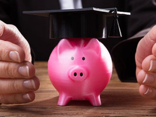 Businessperson's Hand Protecting Pink Piggybank