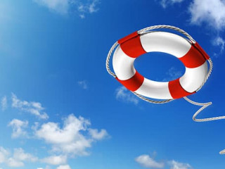 Throwing A Life Preserver In The Sky - Help Concept