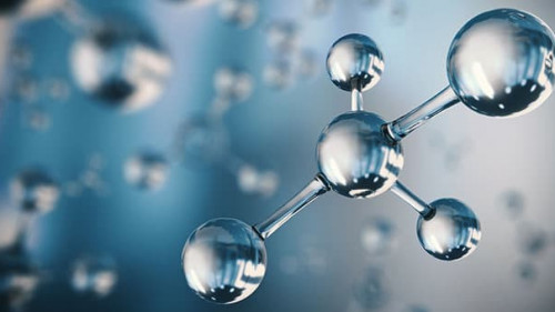 3d illustration of Science background molecule and atom model.