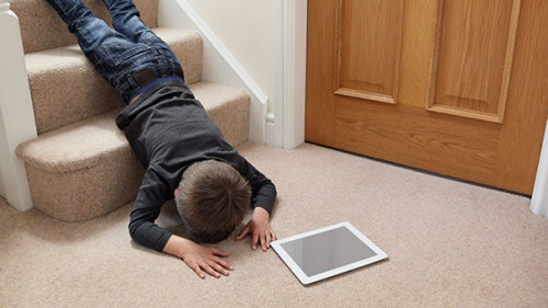 Child falling down the stairs