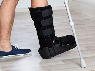 Low Section View Of An Injured Person's Leg