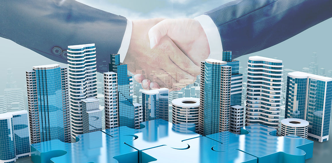 merger and acquisition business concepts, join puzzle pieces