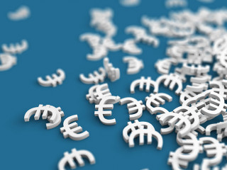 Euro Symbol - Konzept Bank, Währung, Einnahmen oder Ausgaben