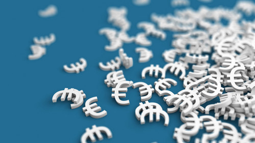 Euro Symbol - Konzept Bank, Währung, Einnahmen oder Ausgaben