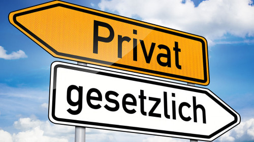 Wegweiser mit privat und gesetzlich