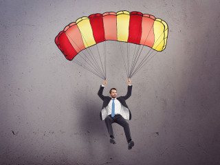 businessman with parachute