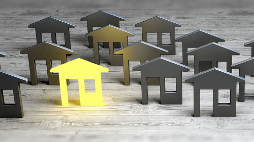 Leader village sale concept 3d rendering