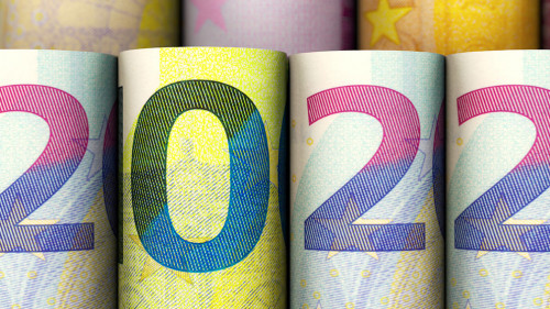 Jahreszahl 2022 aus Euroscheinen