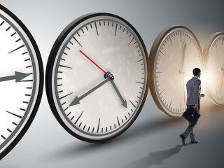 Businessman in time management concept