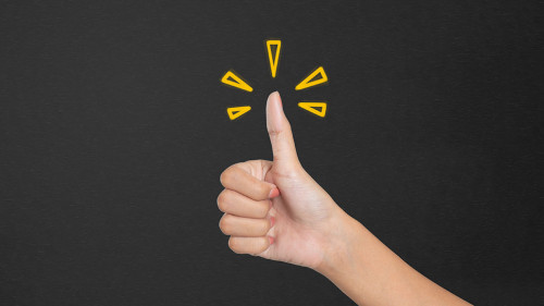 Hands of Client show Excellent. Customer satisfaction survey con