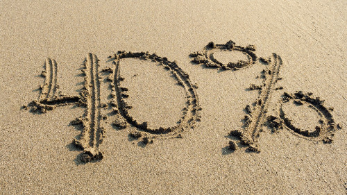 inscription on the sand minus forty percent, 40 %, sea wave on t