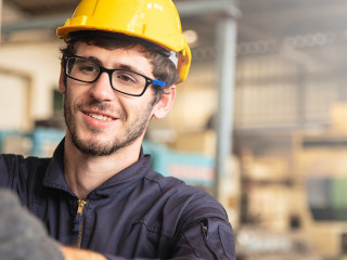 Industry factory maintenance engineer wearing uniform and safety